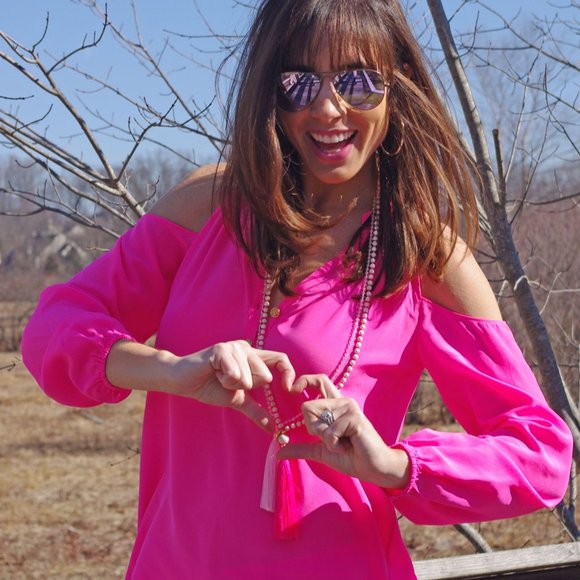 Lilly Pulitzer Elsa Top Sunny Shoulder Tiki Pink Size XXS - Picture 2 of 7